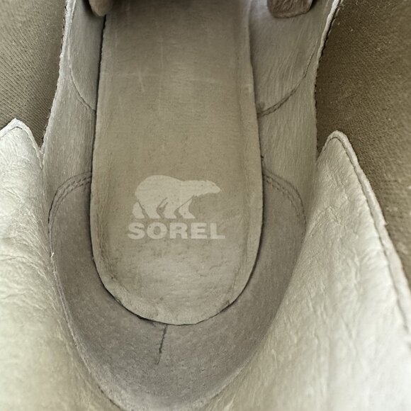 Sorel Joan Uptown Chelsea Waterproof Suede Wedge Bootie Boots Sandy Tan Women 10 - Picture 7 of 13